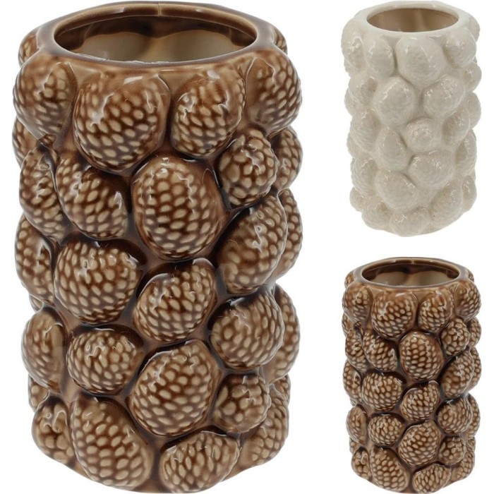 VASO CERAMICA PIGNE 23CM 2ASS